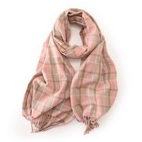 Megztas storas raštas šiltas žieminis šalikas Naujas moteriškas languotas dizainas Pashmina skaros Kašmyro skara Moteriška apvyniojama kutais šalikai One Size persikas