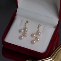 Elegantiški, Lengvos prabangos Natūralių gėlavandenių perlų auskarai Maži ryžių formos karoliukai 14k auksu apvynioti auskarai Auskarai Auskarai Mados pojūtis 4mm-5mm