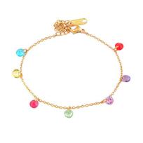 Titanium titanium steel water drop color crystal bracelet