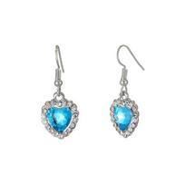 Vintage Rhinestone Earrings Fancy Crystal Drop Earrings Love Heart Shape Shinning Diamond Party Prom Earringss mėlyna