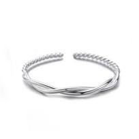 Real Shot Niche Design Full Silver 999 Twisted Wire Fried Dough Twists Bracelet Simple and Versatile High-end Bracelet Jewelry Adjustable size