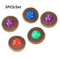 5Pcs/set Corrugated Paper Cat Toy with Bell Grip-Resistant Toy Ball Interactive Cat Training Toys Bite Resistance Kitten Playing Toys Pet Supplies 5pcs black