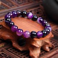 Apyrankė - SHOP-STORY - Spiritualumas - Violetinis agatas - Unisex - Suaugusiems violetinė
