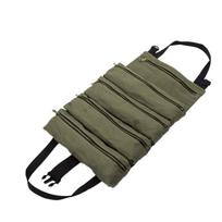 Multipurpose Roll-Up Tool Bag and Wrench Organizer with Shoulder Strap and Zipper Closure 1 piece armijos žalia spalva