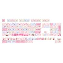 133 Keys Keycaps XDA Profile Creamy Strawberry Cartoon Keycaps PBT DyeSublimation Mechanical Keyboard Keycap Set