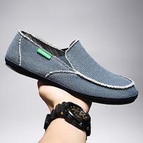 Vyriški kvėpuojantys kasdieniai drobės slip-on batai Komfortiški slip-on loaferiai Minkšti penny loaferiai vyrams Lengvi vairavimo laivelio bateliai 39-48 39 mėlyna