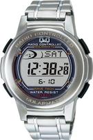 [Citizen Q&Q] Watch Digital Radio Solar Waterproof Date Metal Band MHS5-200 Men's Silver