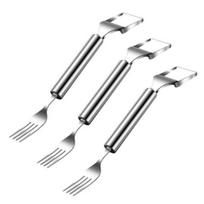 Arbūzo pjaustyklė šakutė Nerūdijančio plieno vaisių šakutė Slicer Meliono kubelių pjaustymo įrankiai 3pcs