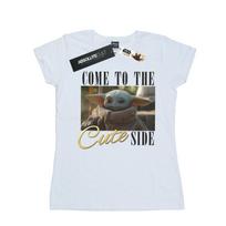 Star Wars Womens/Ladies The Mandalorian Come To The Cute Side Cotton T-Shirt M balta