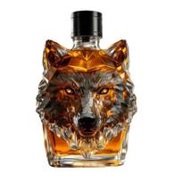 300 ml viskio butelis dekanteris vilko galvos formos iš aukšto borosilikatinio stiklo vyno butelis su sandariu kamščiu viskio dekanteris Wolf brown
