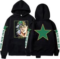 Unisex Kujo Jotaro Hoodie Jonathan Joseph Sweatshirt Pullover JoJo Long Sleeve Anime Hoodie XS juoda
