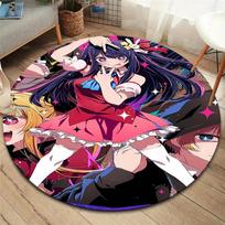 Oshi No Ko Round Area Rug,Carpet Rug for Living Room Bedroom Sofa Playroom Decor,Non-slip Floor Mat 80cmx80cm