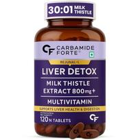 Carbamide Forte Liver Detox Supplement with Milk Thistle 800mg | 120 Veg Tablets | Liver Health & Multivitamin Support