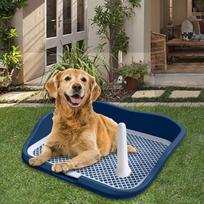 Dog Toilet with Small Urinal Protection Mat Loo Pad for Pee Training Hamster Puppy Medium Dogs Blue