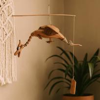 Wind Chimes Natural Coconut Dragon Mobile 37cm