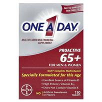 One-A-Day, Proactive 65+, multivitaminų / multimineralų papildas, vyrams ir moterims, 150 tablečių