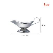 Sauce Dripless Lip Salt Spice Gravy Boat Hotel Kitchen Restaurant Steak Sauce Lip Stainless Steel Sauce Boat Sauce Storage Box 3oz