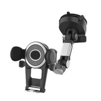 Universal Car Mount: Suction Cup Holder with Waterfall Adjustment & Rotation for Phone & Tablet