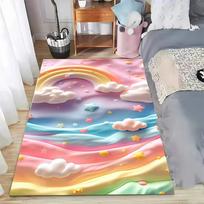 Naujas Atvykimas Žavingas Makaronų Spalvos 3D Animacinis Kilimas Purus Žvaigždės Debesies Vaivorykštės Kilimas Vaikų Miegamojo Svetainės Namų Dekoras 40x60cm