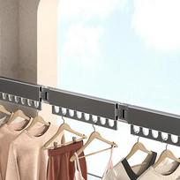 Wall Mounted Foldable Metal Clothes Drying Rack Window Retractable Clothes Drying Rack Home Balcony Folding Clothes Drying Rack pilka