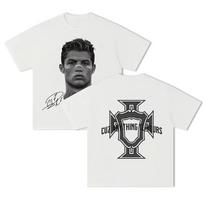 Cristiano Ronaldo futbolo superžvaigždės marškinėliai Unisex ir moteriški vasariniai medvilniniai Y2K drabužiai Laisvalaikio mada Apvalia kaklo trumpomis rankovėmis marškinėlis M
