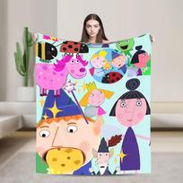 Beno ir Holės Mažoji Karalystė Antklodė Pliušinė Nuostabi Šilta Mėtoma Antklodė Lovatiesei Tekstilės Dekoracija 75x90cm
