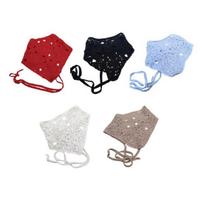 Knitted Triangle Scarf with Adjustable Strap, Hollow Crochet Design Headscarf, Multi-Purpose Headband Turban Hair Accessory for Travel And Daily Wear