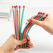 1Pcs Colorful Magic Bendy Flexible Soft Pencils Pen With Eraser For Kids Study Gift 1PCS spalvota