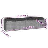 Garden Storage Box Gray 220 x 50 x 58 cm Poly Rattan