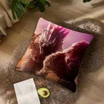 Classic Film K-Kong Cushion Cover Living Room Headboard Office Cushion G-Godzillaes Bedroom Cushion Sofa Nap Time Pillow Case Peach skin 18*18(CM)-1Pcs
