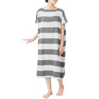 Lakurasu Wearable Towel Bathrobe Prevents chills after suitable for saunas and hot regular - bathing, springs, terrycloth, gray, length. pilka spalva