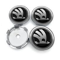 BAVC3 4vnt. 60mm Automobilio rato centrinis dangtelis Ratlankio dangtelis Emblemos Lipdukai Skoda Fabia Octavia Karoq Kodiaq Kamiq Superb Rapid Citigo MK2
