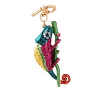 Chameleono Lizardo Raktų pakabukas su Cirkonio Papuošimais Metalinio Lydinio Pakabukas Laipiojimo Dizainas Patvarus Raktų žiedas Aksesuaras Krepšiams ir Raktams One Size mėlyna