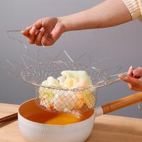 Stainless Steel Foldable Multifunctional Fryer Basket French Fry Strainer Kitchen Appliance Is Durable
