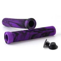 165mm Bicycle Handlebar Long Grips Shockproof Scooter Bike Cuffs Rubber Anti-Slip MTB Handle Cover Soft Gauntlets Cycling Parts juodai violetinė