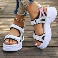 Women's Summer Platform Sandals Thick Sole Casual Sporty Sandals Adjustable Strap Open Toe Chunky Sole Lightweight Footwear 36 juoda