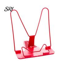 Book Support Holder Multifunctional Reading Stand for Desk Adjustable Rack with Page Foldable Magazine Metal Base Non-Slip Tabs Neck Pain Relief Gift raudona