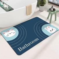 High Quality Anti-Mold Diatom Mud Rubber Bath Mat Custom Shape Water Absorbent Shower Rug for Bathroom (as the picture,16*24in/40*60cm)