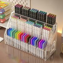 3/4/5 Layers Pen Holder Clear Makeup Brush Holder Stationery Storage Supplies  Mark Pen Storage 3 Layers