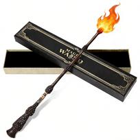 Dumbledoro stebuklingoji lazdelė 38cm Ugnį spjaudanti lazdelė Dervos konstrukcija Liepsnos efektai Vaidmenų žaidimai Kolekcionieriaus daiktas Ergonomiškas dizainas Dumbledore wand