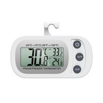 ORIA 2pcs Refrigerator Thermometer Digital Waterproof Fridge Freezer Room Thermometer Max/Min Record with Magnet and Hook Back gray