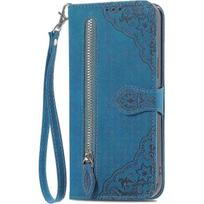 Nokia G42 Case Zipper Pocket Flip Shockproof Leather Folio Wallet Case With 7 Card Holder Slots Stand Silicone Bumper Protector Cover For Nokia G42 Ph mėlyna