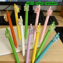 6-Pack of Randomly Colored Turtle-Shaped Black Gel Pens, Ballpoint Pens, Press-Type Ballpoint Pens, Colorful Turtle-Shaped Gel Pens, Great Gift Items