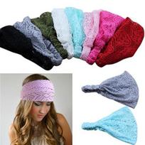 Mergaičių mados elastingas platus nėriniuotas galvos apdangalas Turbanas Galvos apvyniojimas Bandanas plaukų juosta armijos žalia spalva