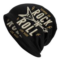 Power Of Rock N Roll Beanie Cap Unisex Winter Warm Bonnet Femme Knitted Hats Outdoor Ski Heavy Metal Music Skullies Beanies Caps Beanies Hat