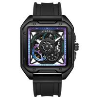AILANG Naujas kvadratinis automatinis mechaninis laikrodis vyrams Skeleton Trend, atsparus vandeniui