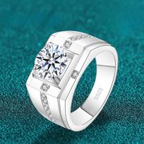1ct D VVS1 moissanite deimantinis žiedas vyrams 925 sterlingų sidabras su 18k paauksuotu sužadėtuvių juostos puikūs papuošalai 5