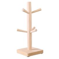 Mug Tree Cup Holder Kitchen Mug Holder for Coffee Mugs & Teas Cups Beechwood Wooden Racks Cup Holder Mug Tree Stand white