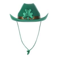 Irish Day Party Green Cowboy Hat St. Patrick's Day Clover Straw Hat Orgy Party Jazz Hat Top Hat Adjustable žalia