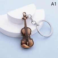 1 vnt. Vintažinė gitara smuikas metalinis raktų pakabukas kūrybingas personalizuotas raktų pakabuko pakabukas aksesuarai gray